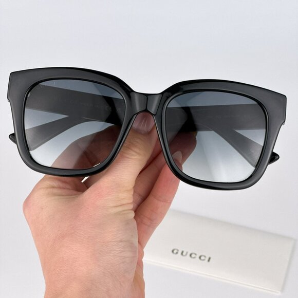 Gucci GG1338SK 003 BRAND NEW Sunglasses Black Grey Gradient Square Women - Picture 3 of 13